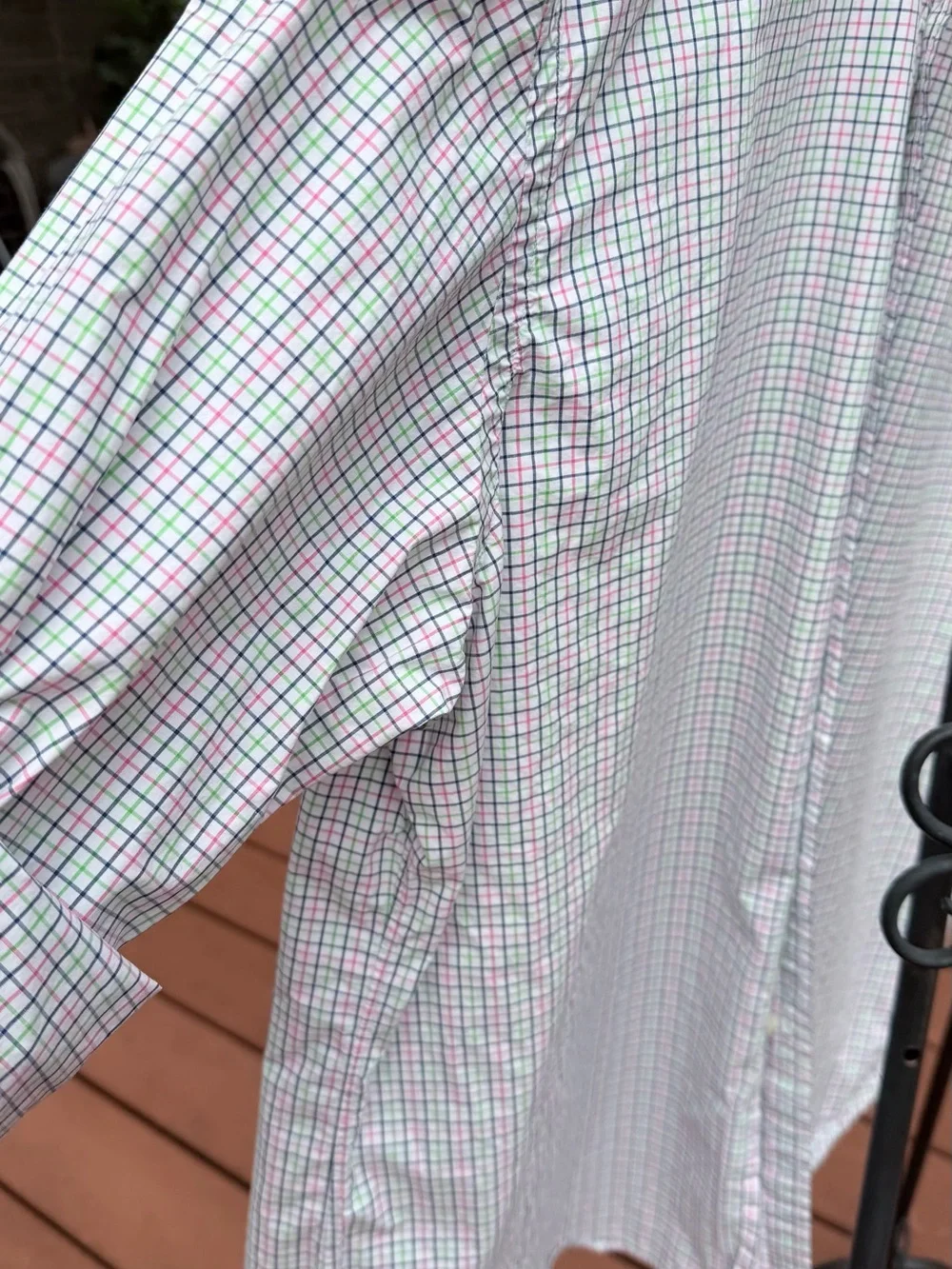 Polo by Ralph Lauren Men's Button-Down Shirt - White with Pink & Green Check